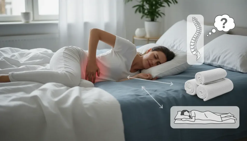 柔らかいマットレスで腰が痛い女性