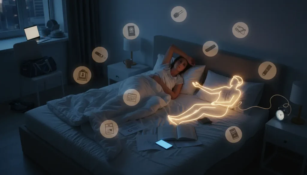 寝付けない女性