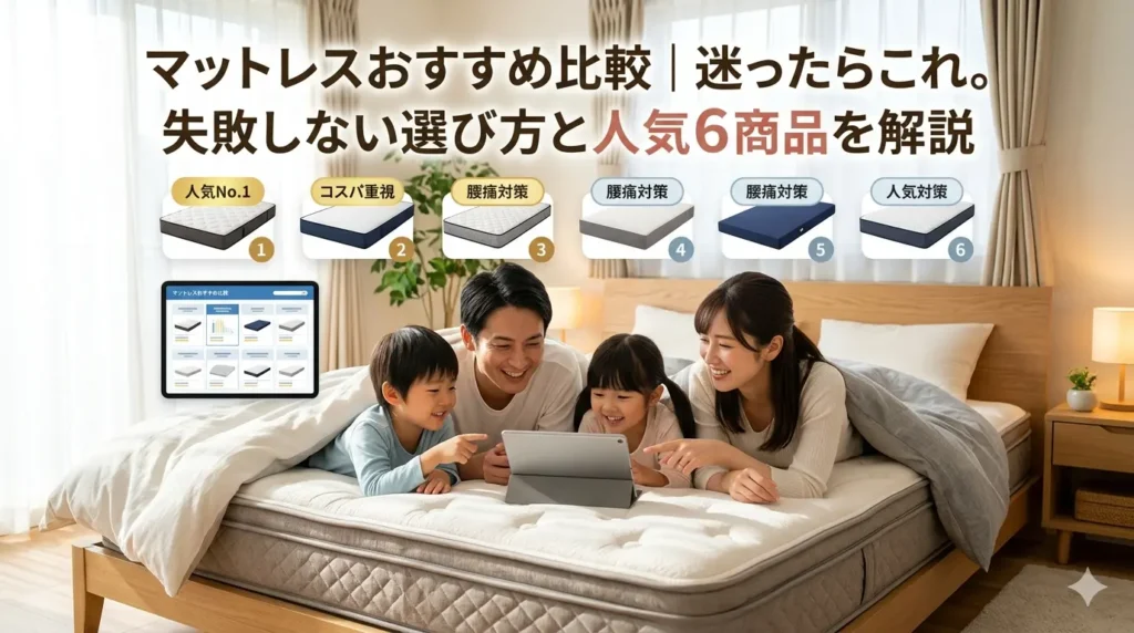 家族で通販のマットレスを選んでいる